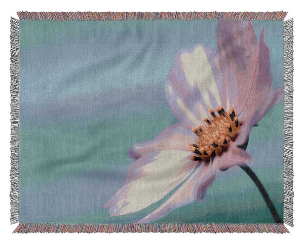 Flower shot from the side pink Woven Blanket