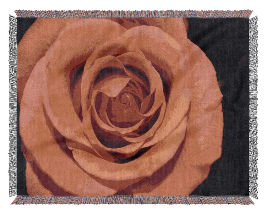 Rose coloured flower Woven Blanket