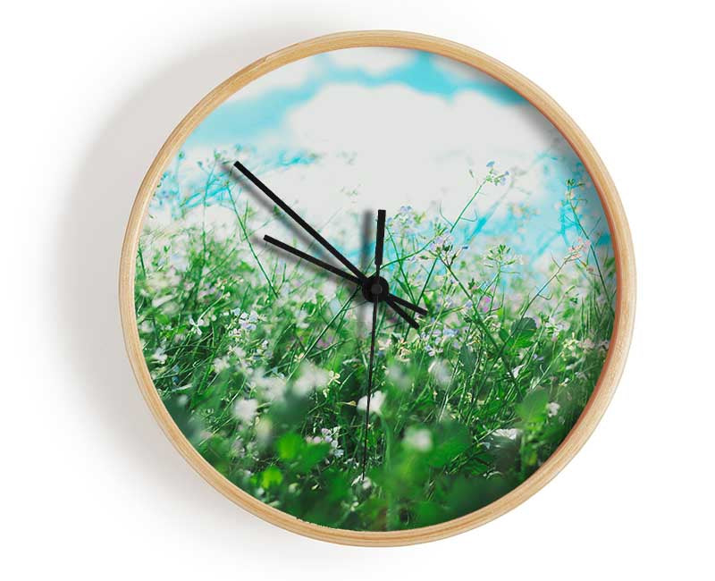 Wild flowers in the spring meadow Clock - Wallart-Direct UK