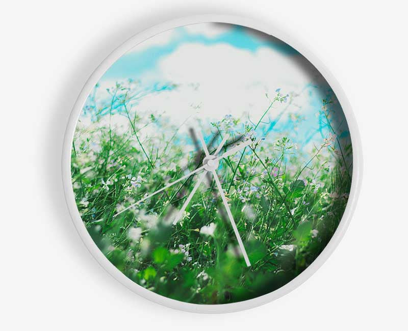 Wild flowers in the spring meadow Clock - Wallart-Direct UK