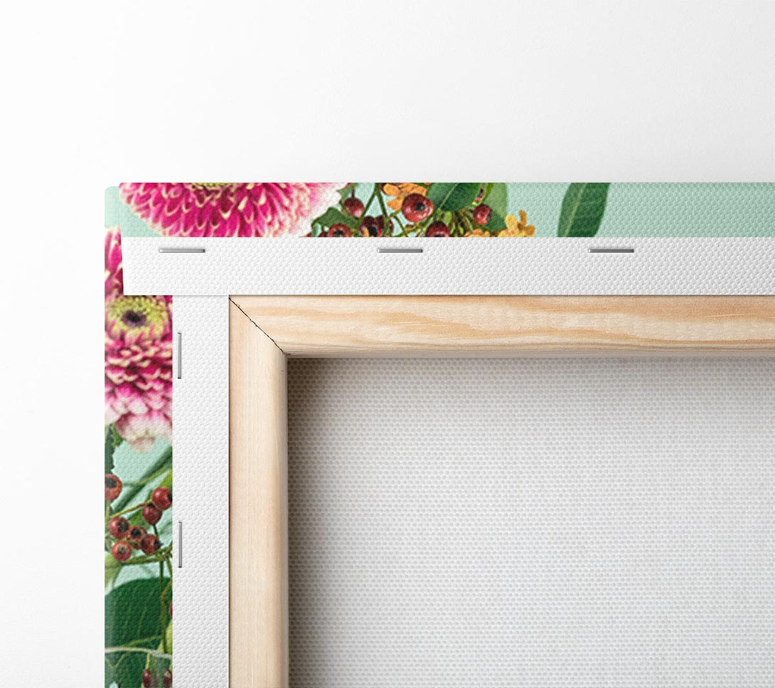  A Canvas Print of Vase of flowers with berries Canvas Art
