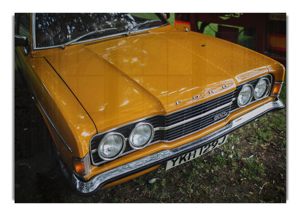 Mean yellow classic car