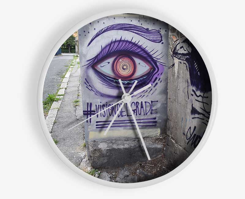 Spray painted eye Clock - Wallart-Direct UK