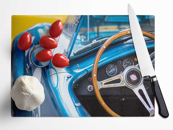 Inside perspective sports car Glass Chopping Board