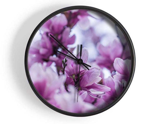 Lilac flowers striking detail Clock - Wallart-Direct UK