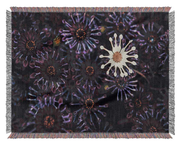 Star shaped flowers in a group Woven Blanket