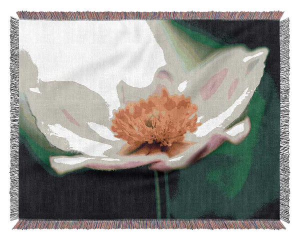 Landing pad flower Woven Blanket