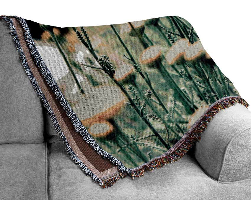 Poppy stalks Woven Blanket