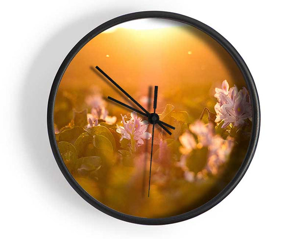 Diffused light on the meadow Clock - Wallart-Direct UK