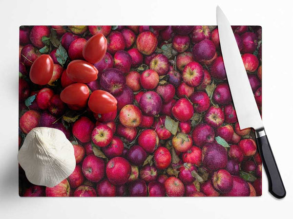 Collection of apples Glass Chopping Board
