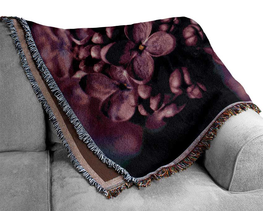 Minature purple flowers Woven Blanket