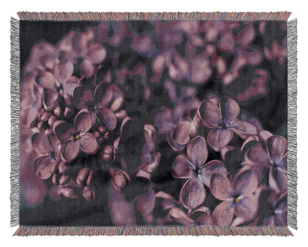 Minature purple flowers Woven Blanket