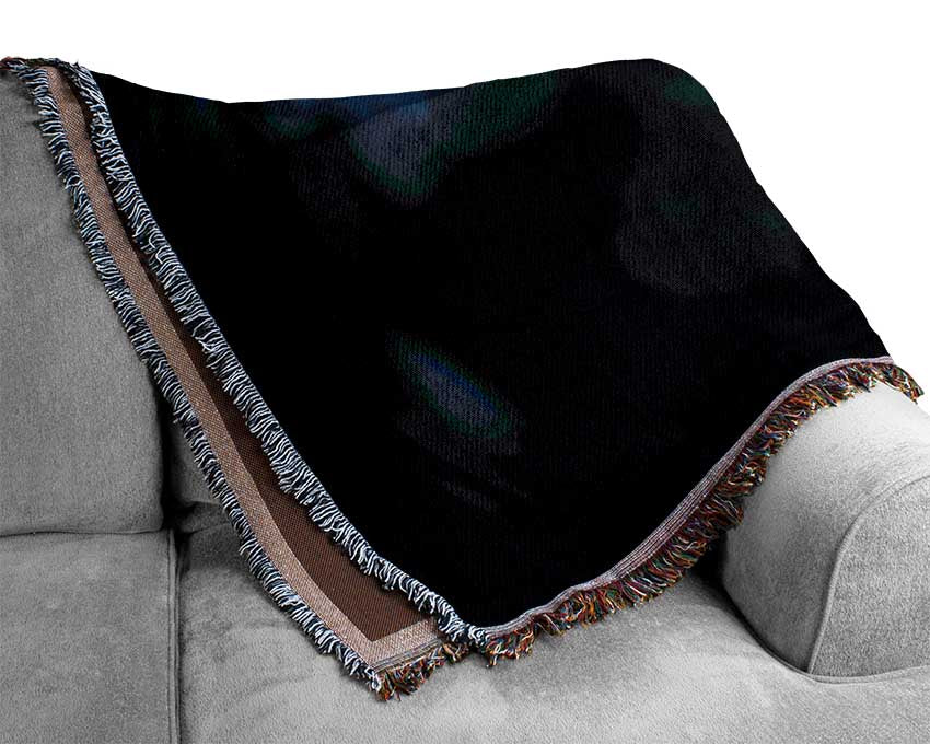 Singele droplet on a twig Woven Blanket