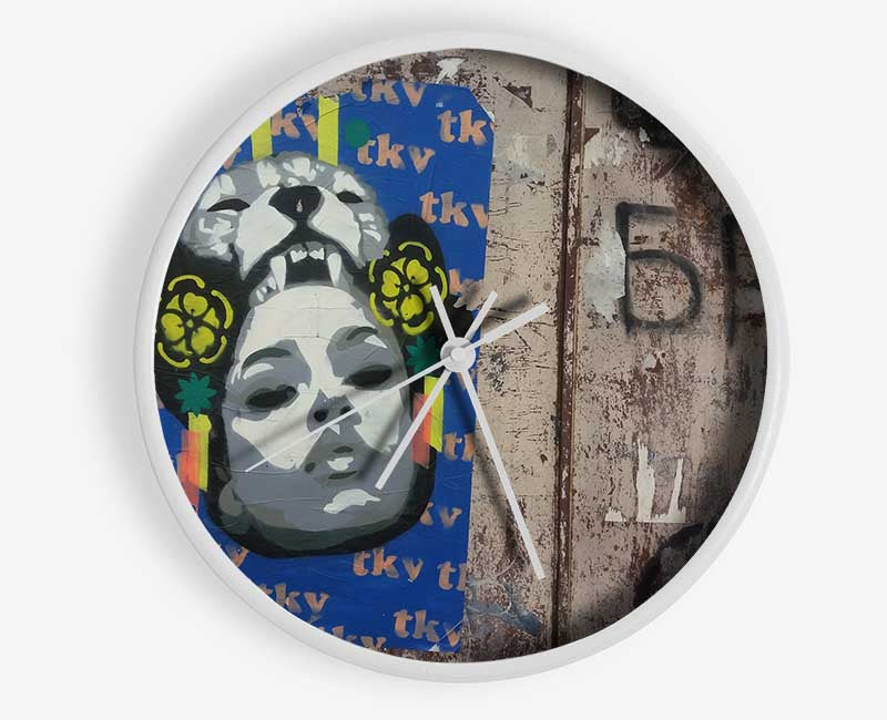 Tiger woman street Clock - Wallart-Direct UK