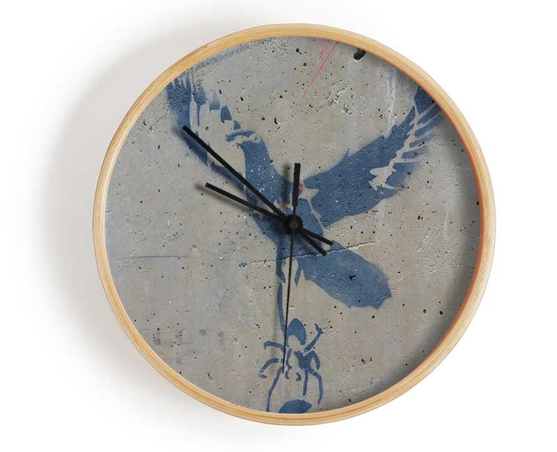 Dove taking off with spider Clock - Wallart-Direct UK