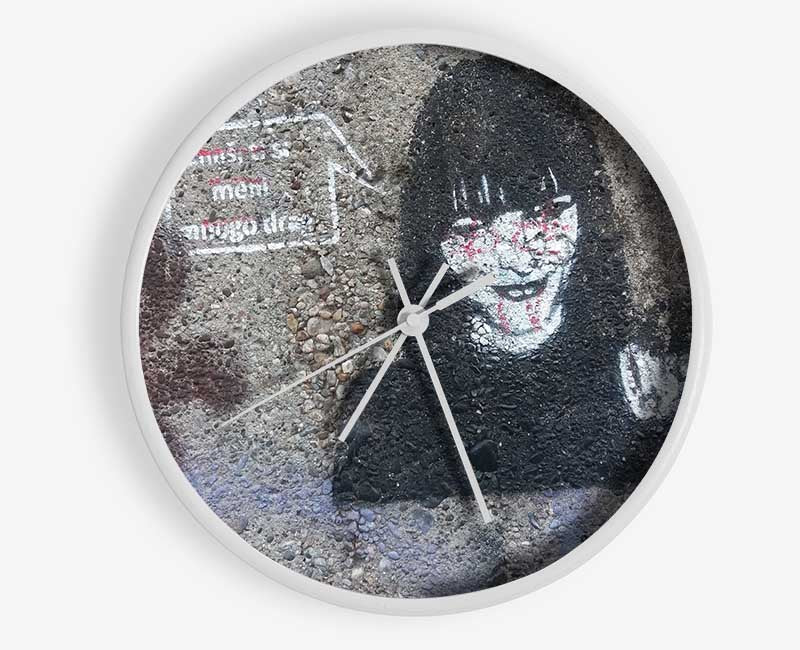 Creepy woman art Clock - Wallart-Direct UK