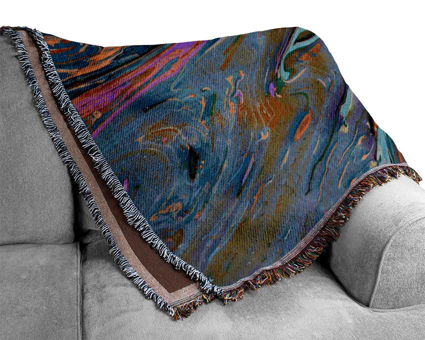 Paint flows and mixes Woven Blanket