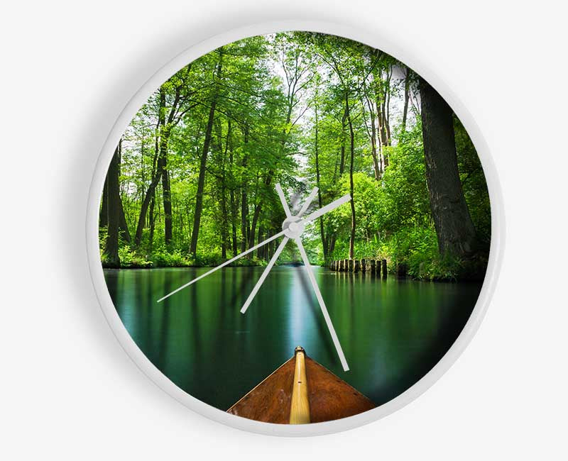 Sitting on a row boat journey Clock - Wallart-Direct UK