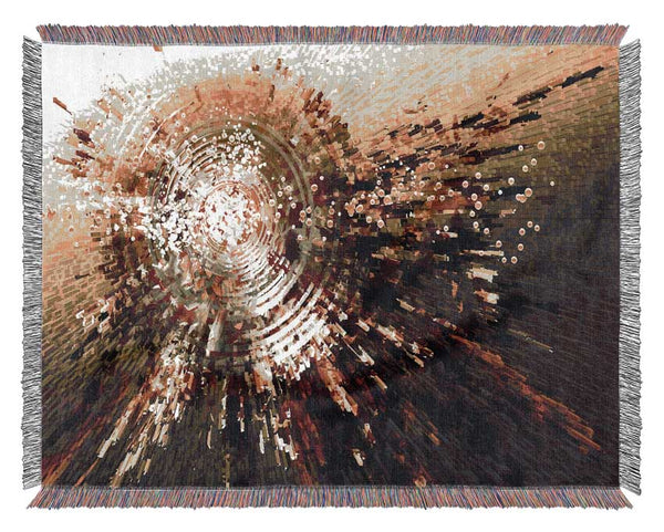 Circular explosion of cubes Woven Blanket