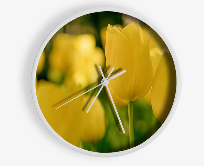 Yellow tulips supreme Clock - Wallart-Direct UK
