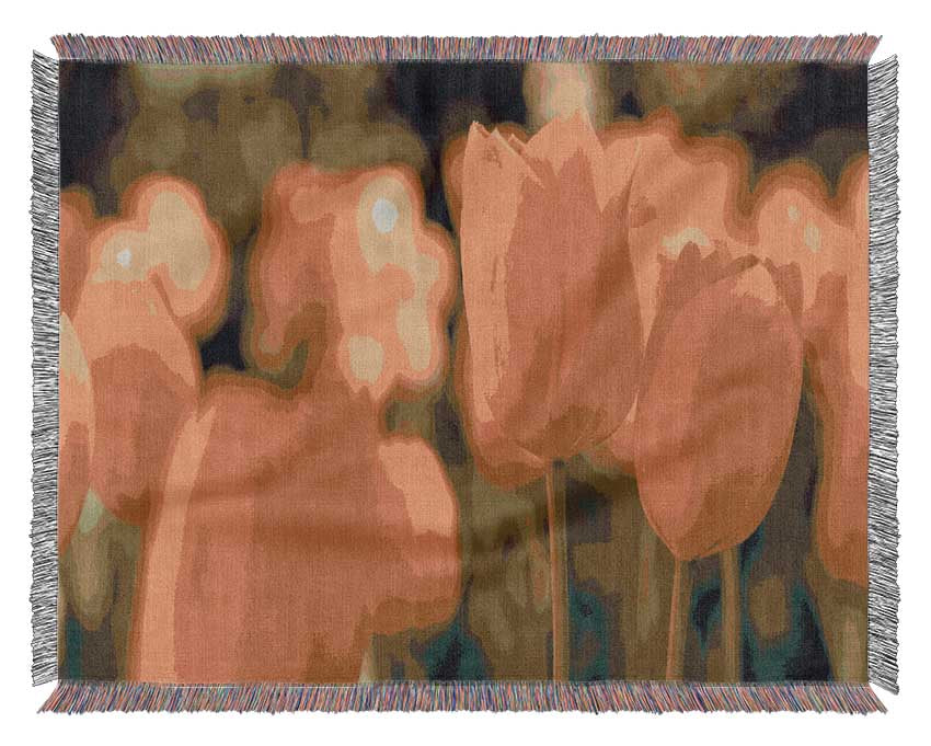 Yellow tulips supreme Woven Blanket