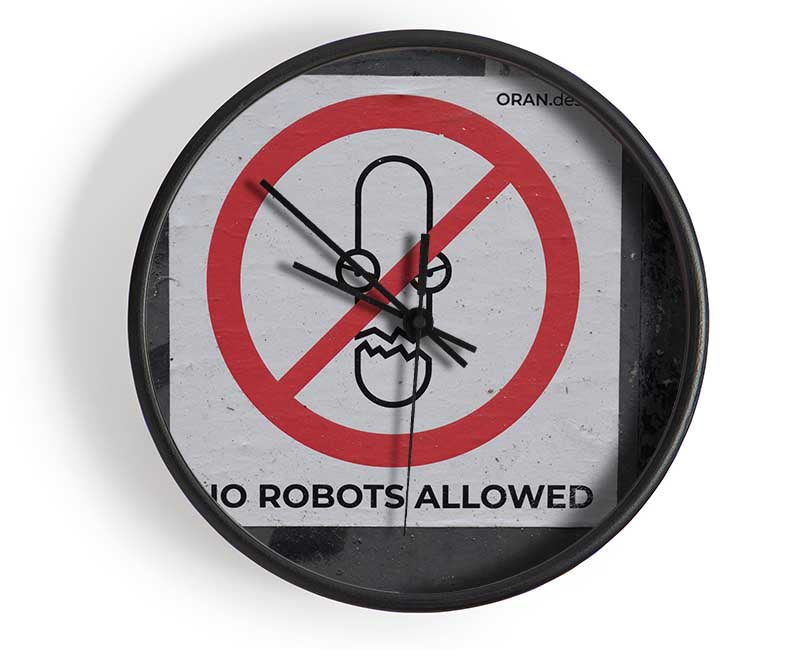 No robots allowed Clock - Wallart-Direct UK