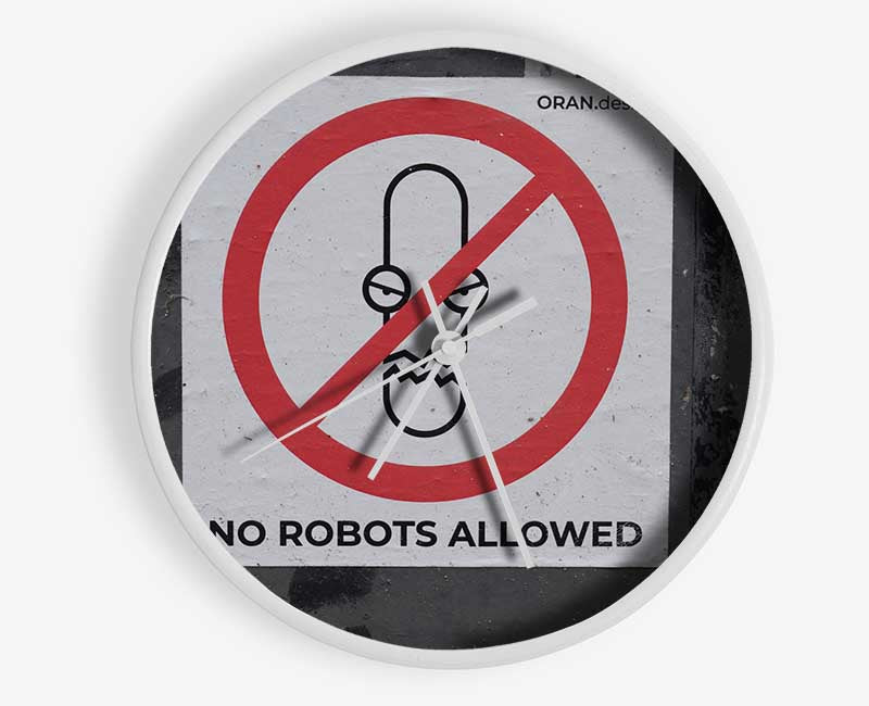 No robots allowed Clock - Wallart-Direct UK