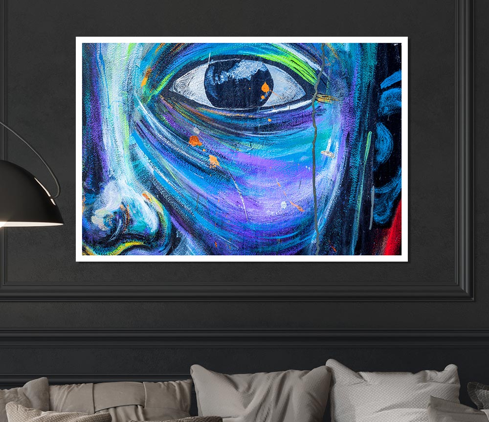 Eye And Face Print Poster Wall Art