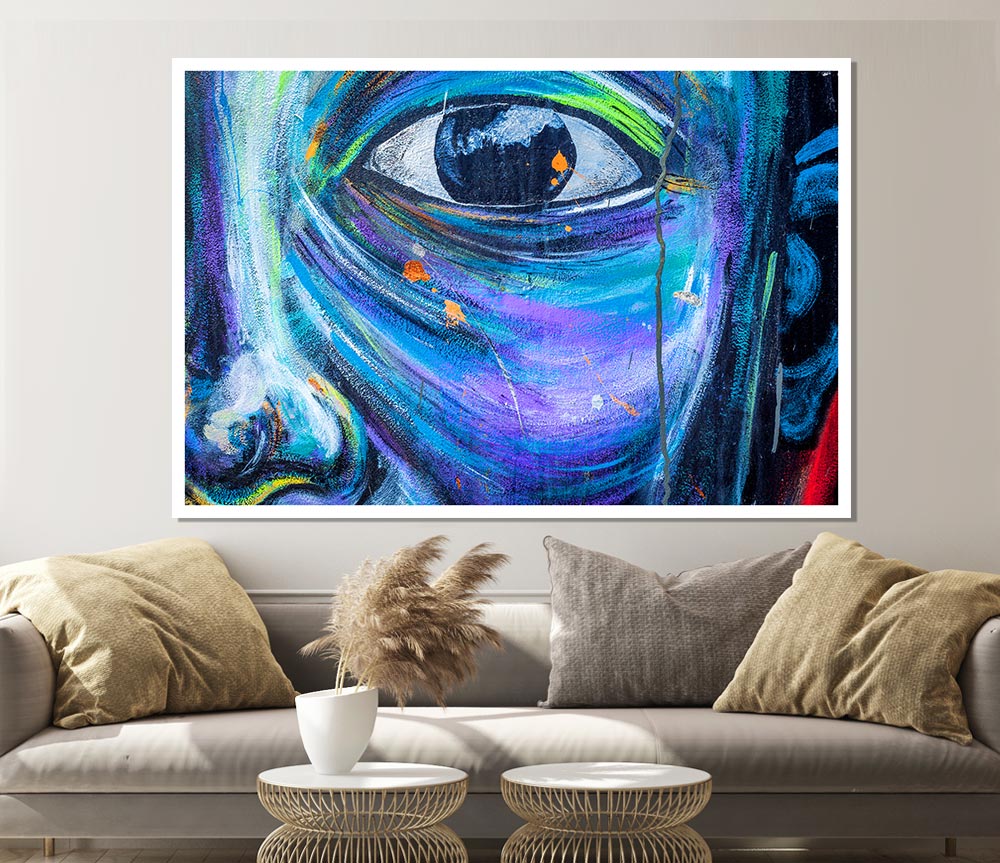 Eye And Face Print Poster Wall Art