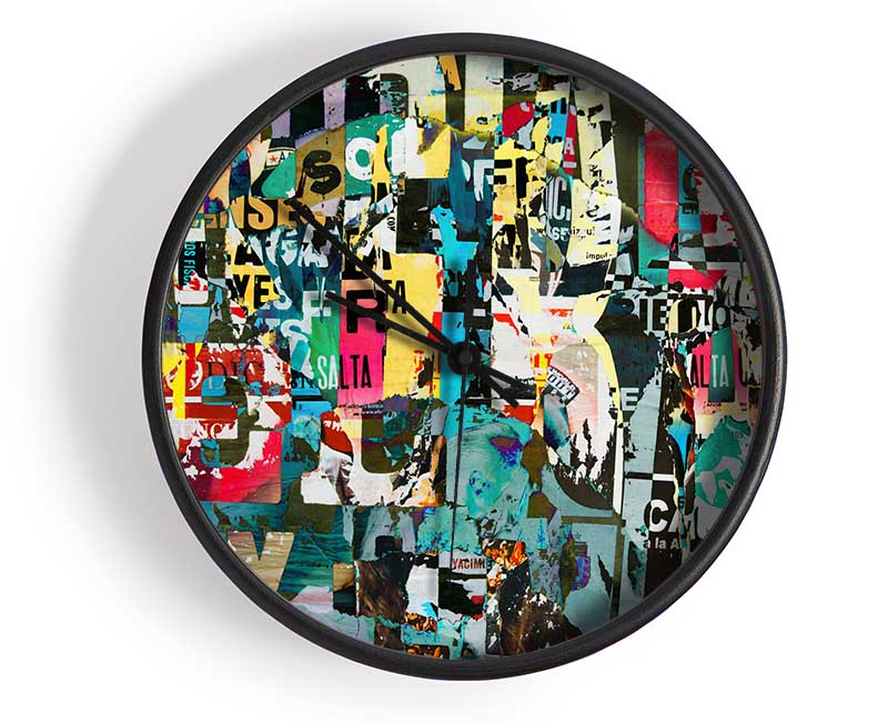 Graphic Collage Clock - Wallart-Direct UK