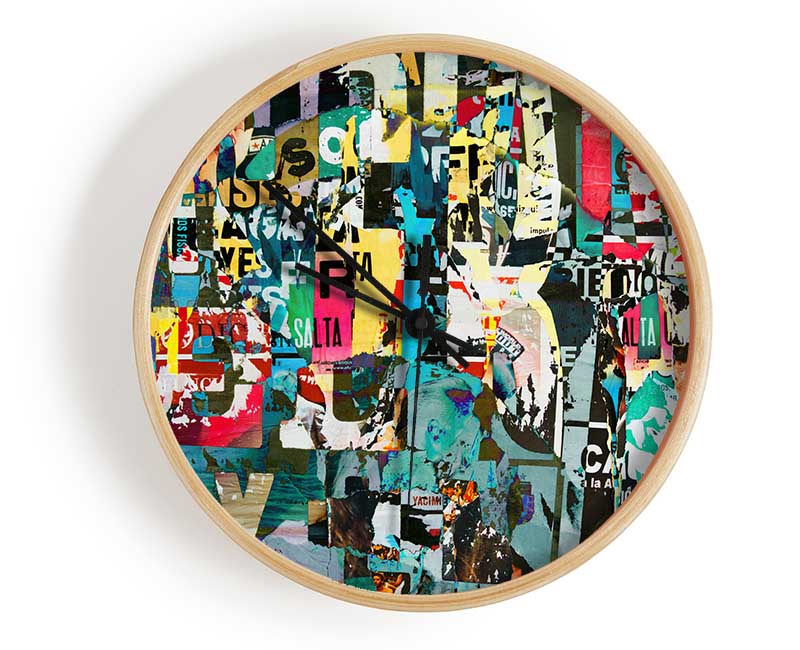 Graphic Collage Clock - Wallart-Direct UK