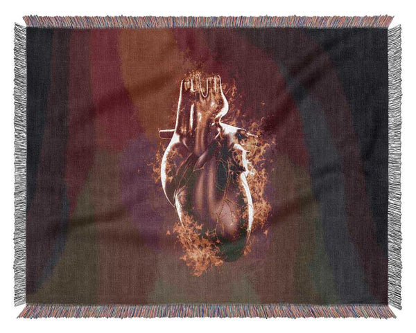 Flaming Heart Woven Blanket