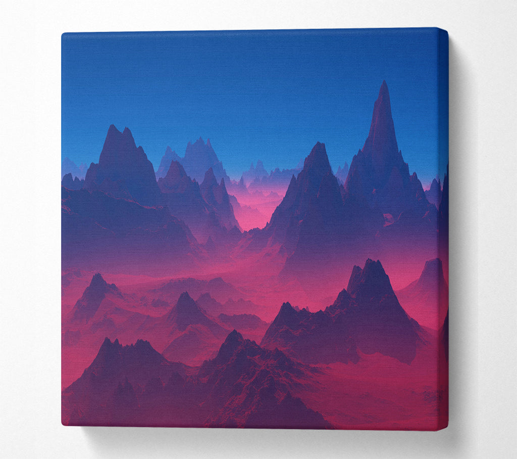 A Square Canvas Print Showing Red To Blue Horizon Square Wall Art