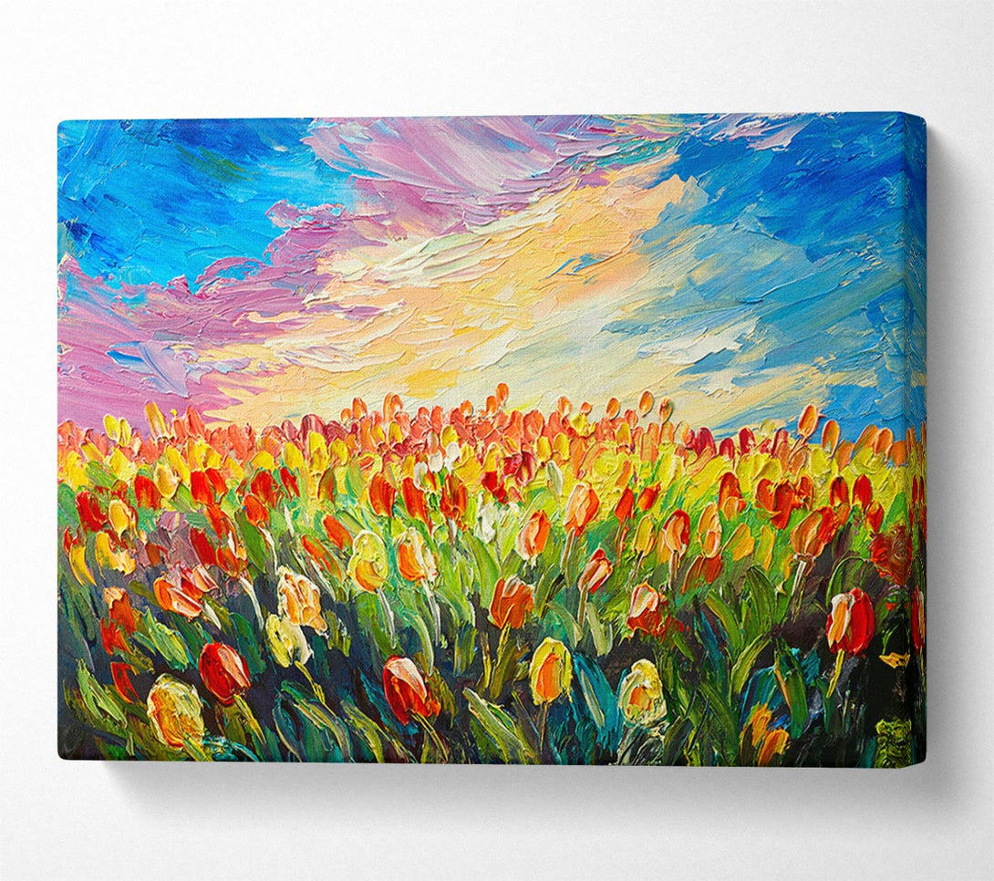  A Canvas Print of Field Of Stunning Tulips Canvas Print
