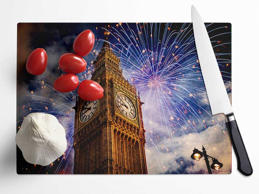 Big Ben On New Years Glass Chopping Board