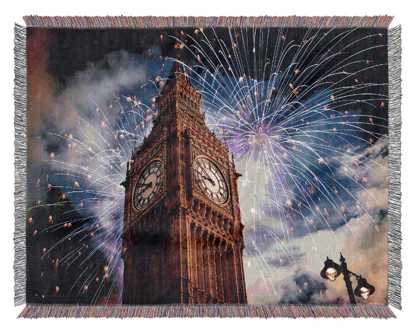 Big Ben On New Years Woven Blanket