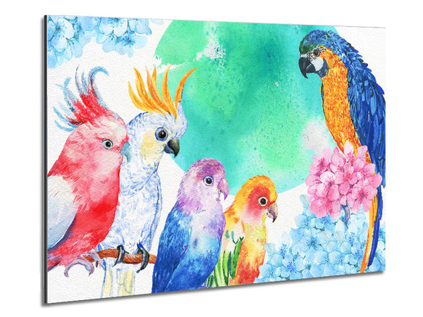 Array von Aquarell Papageien