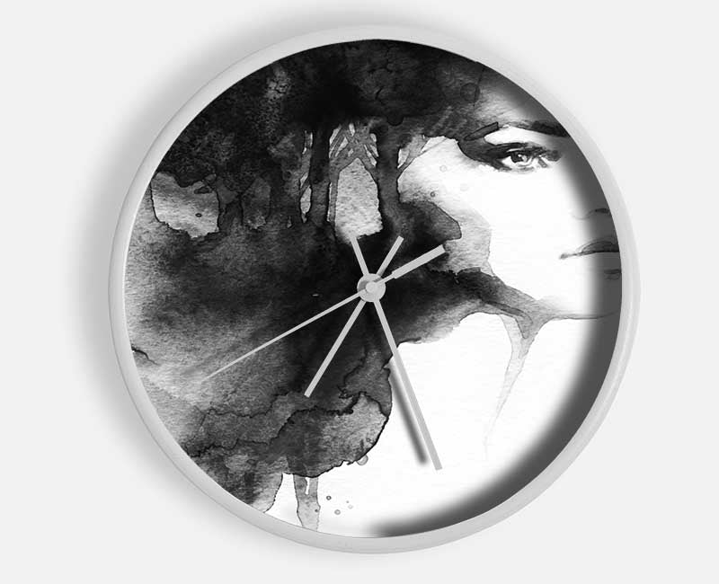 Watercolour Woman Portrait Clock - Wallart-Direct UK