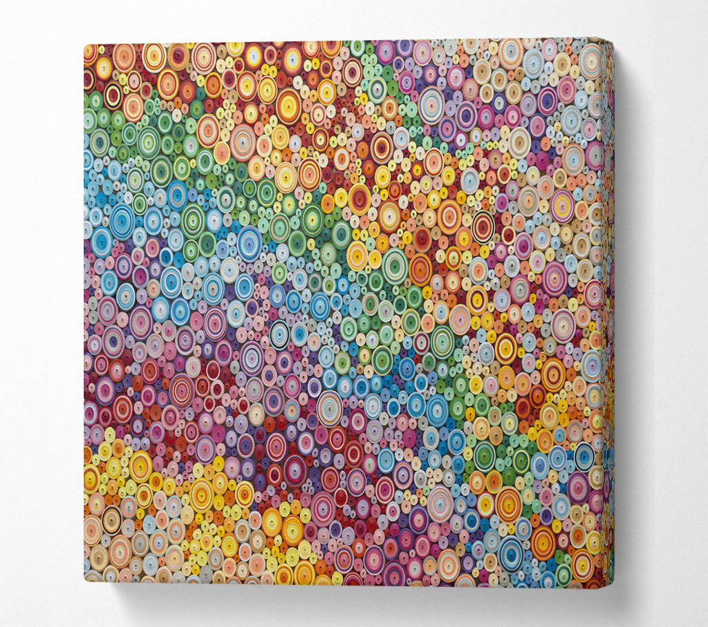 A Square Canvas Print Showing Thousands Of Beads Square Wall Art