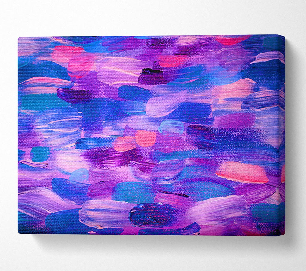 Picture of Purple And Lilac Brush Strokes Canvas Print Wall Art