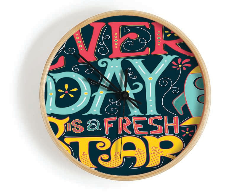 Every Day Is A Fresh Start Clock - Wallart-Direct UK