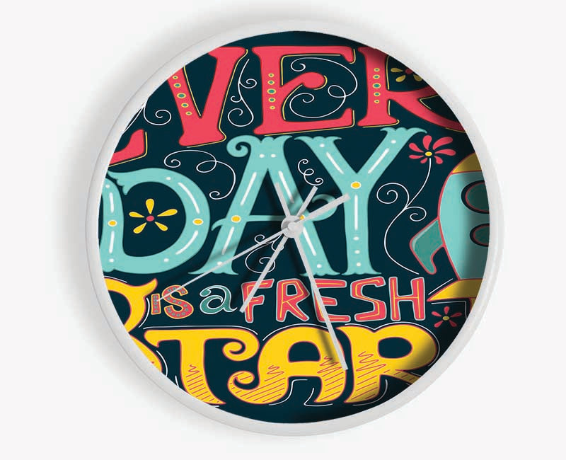 Every Day Is A Fresh Start Clock - Wallart-Direct UK