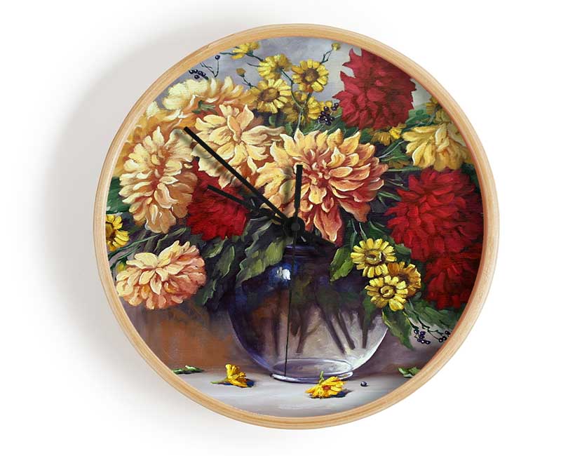 Vase Of Flowers Painting Clock - Wallart-Direct UK