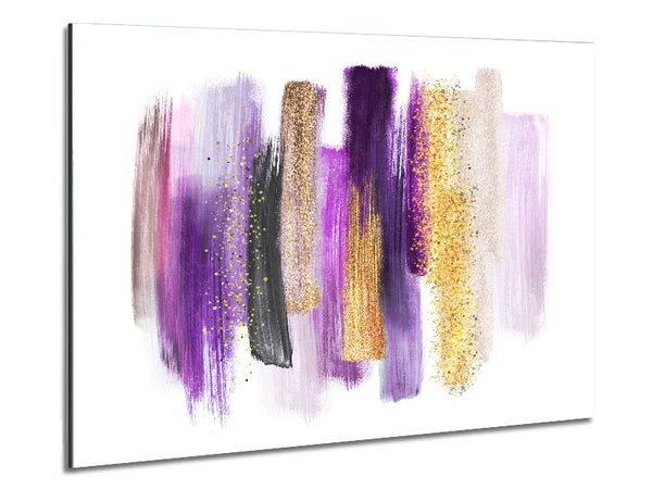 Strong Brush Strokes Glitter Metal Print