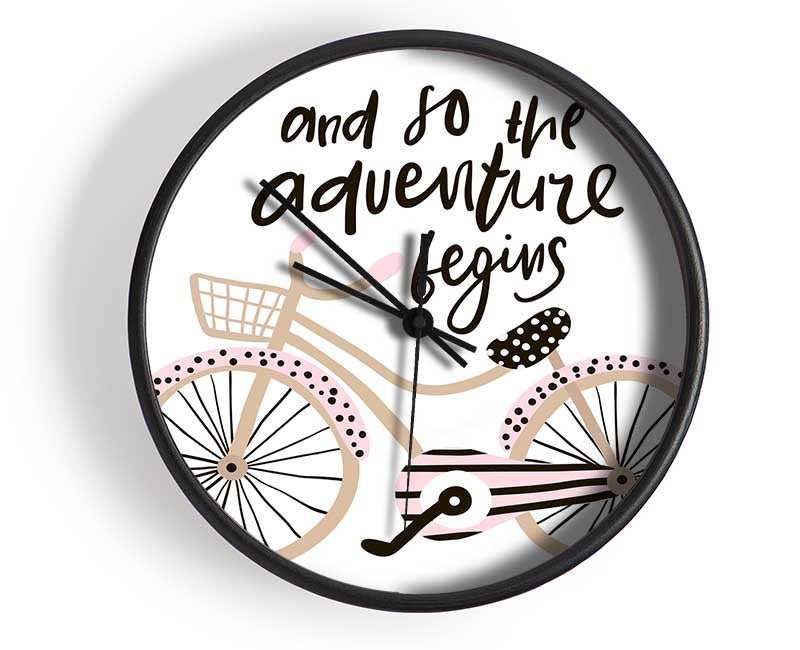 The Adventure Begins Bike Clock - Wallart-Direct UK