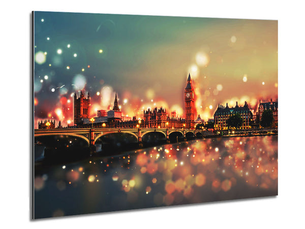 Bokeh London Houses Of Parliament Metal Print