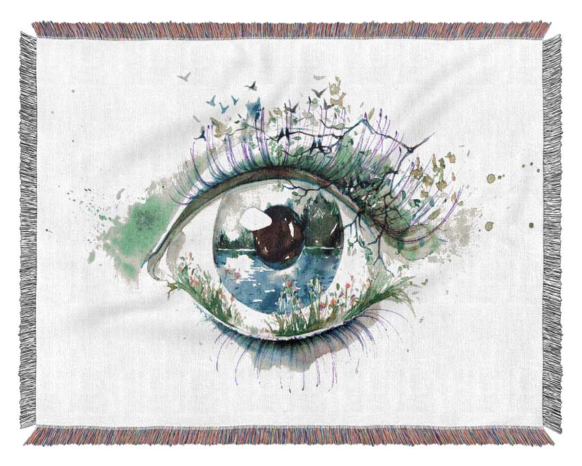 Watercolour Nature Eye Woven Blanket