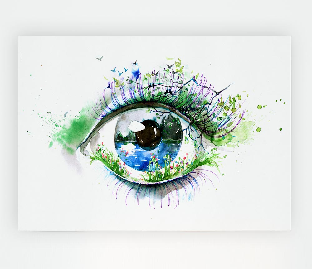 Watercolour Nature Eye Print Poster Wall Art