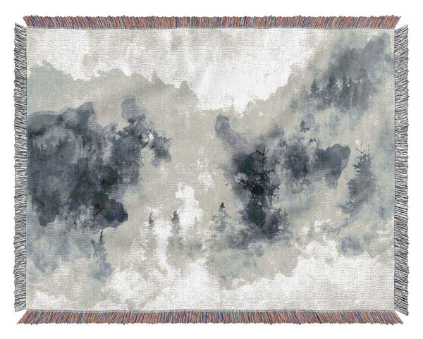 Watercolour Grey Forest Woven Blanket