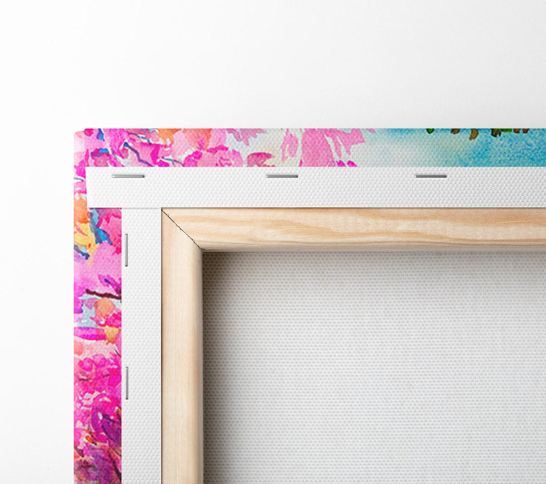  A Canvas Print of Pink Blossom Hilltops Canvas Art